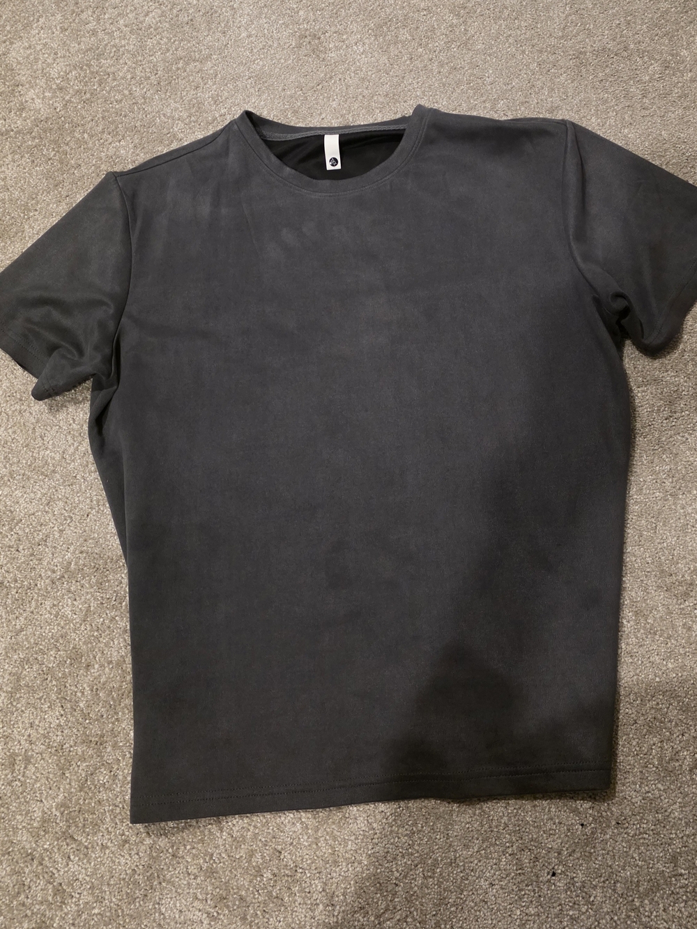Women's Gray Suede Short-Sleeve Shirt